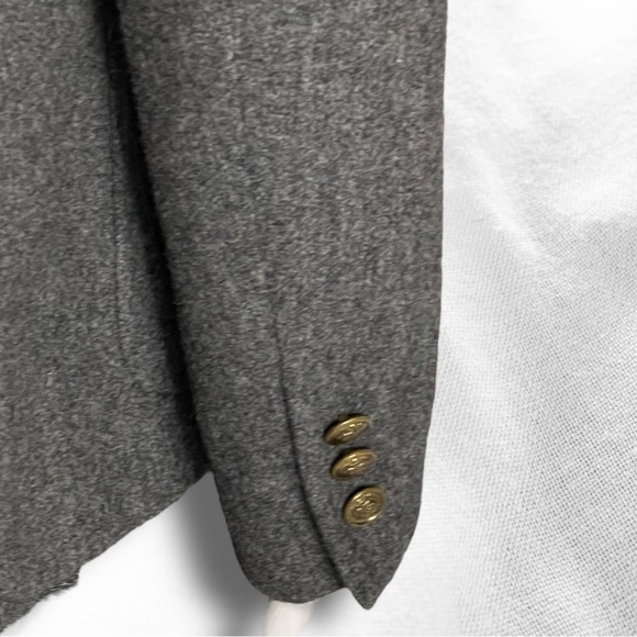 Vintage Chaus Lined 2 Button Boxy Classic Wool Blend Blazer Size 13/14 Gray - Picture 4 of 10
